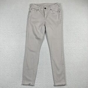 True Religion Jeans Womens 28 Light Wash Jennie Raw Hem Curvy Skinny Casual